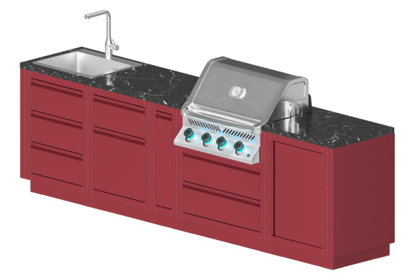 Уличная крашеная кухня KuhniGrill Ontario